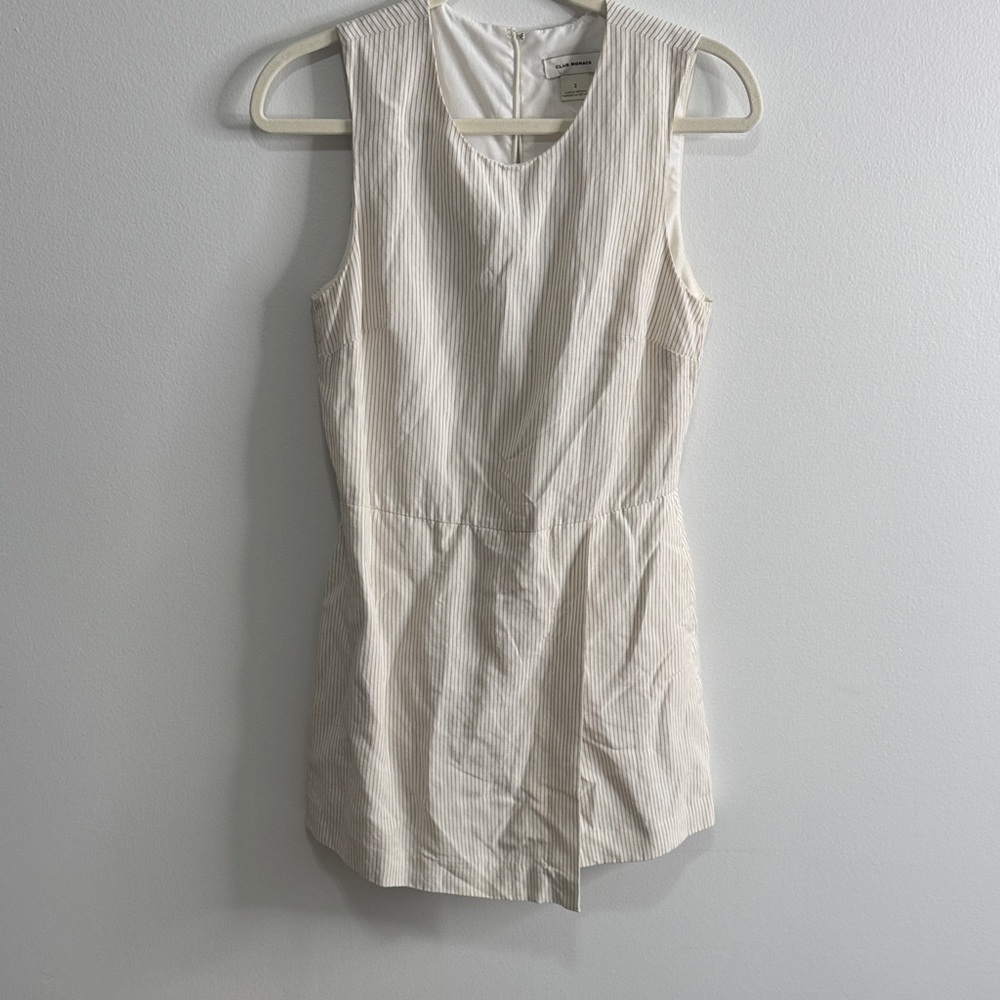 Club Monaco Cream Striped Romper